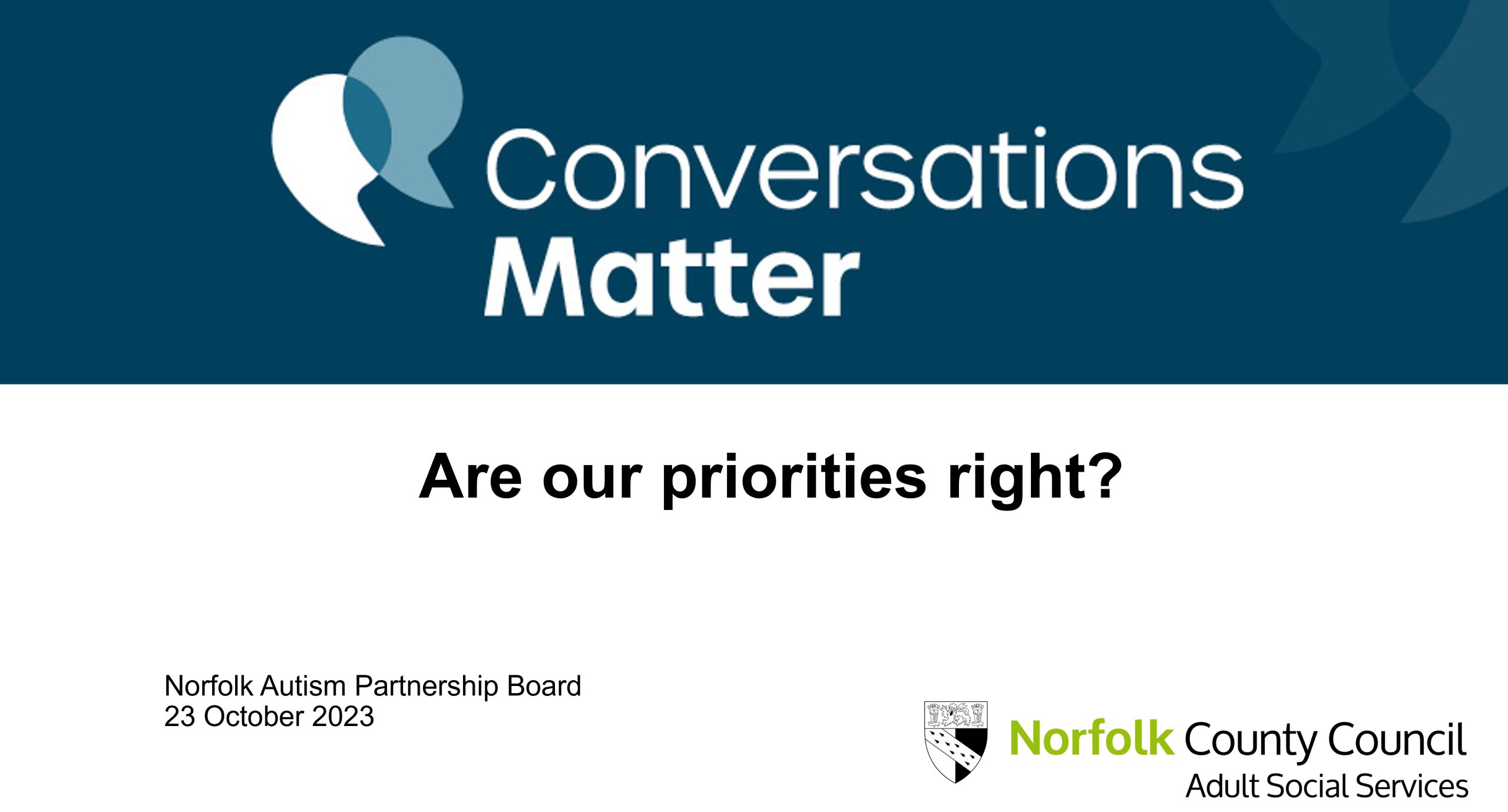 Conversation Matter: Autism Focus Group